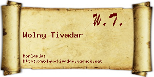 Wolny Tivadar névjegykártya